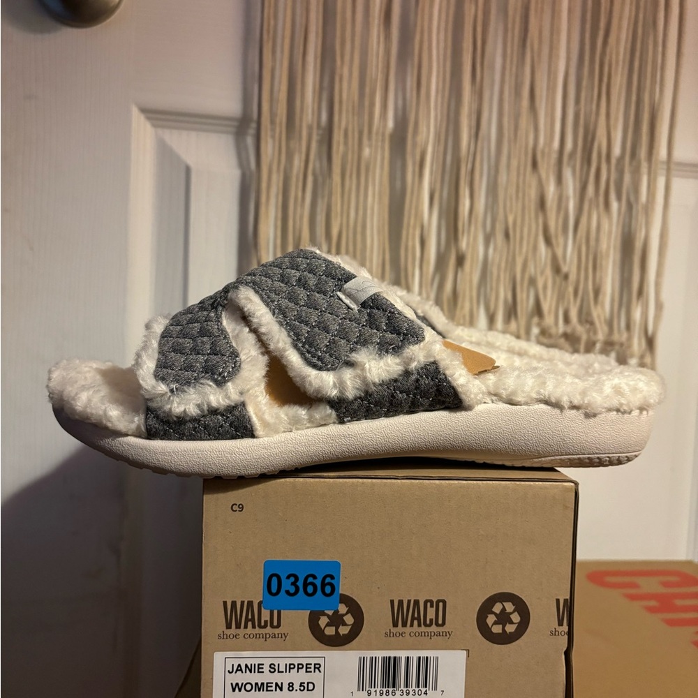 Cozy Gray and Cream Waco Slippers!!!